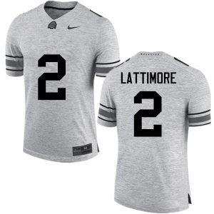 Men's Ohio State Buckeyes #2 Marshon Lattimore Gray Nike NCAA College Football Jersey New LNC0644FW